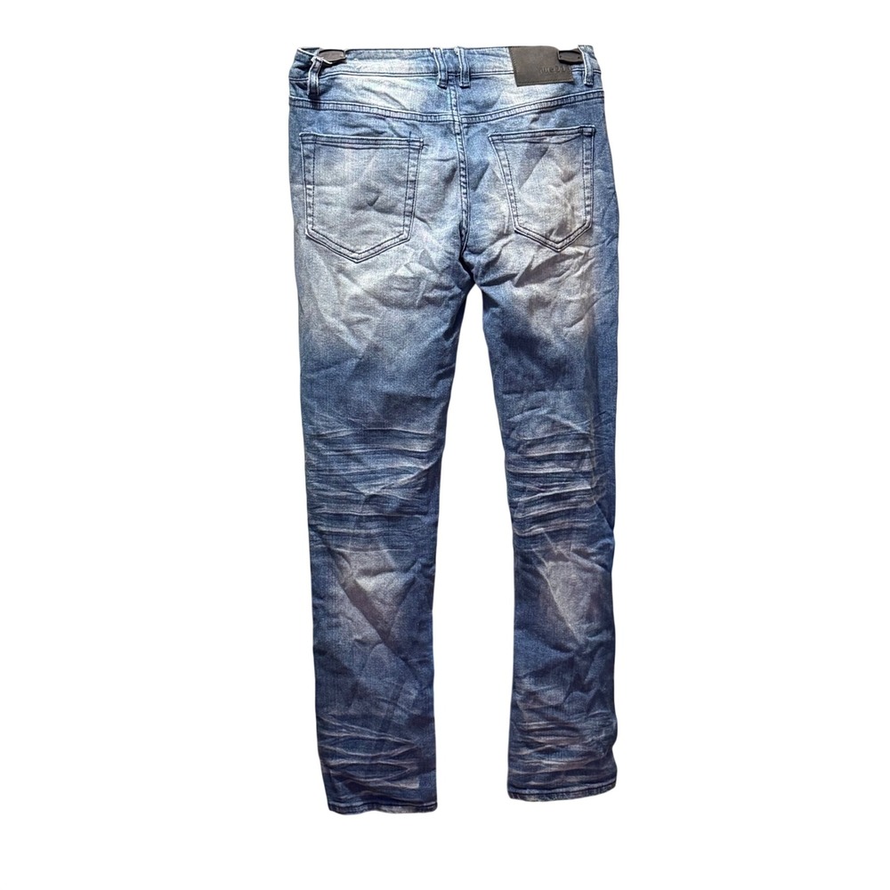 Rue21 Supreme Flex‎ Skinny Jeans Mens 30x32 Medium Wash Distressed Ripped Denim - Picture 2 of 6